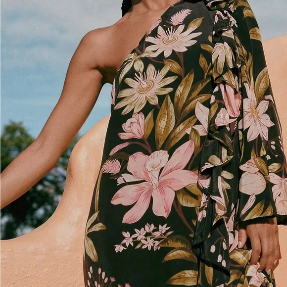 Farm Rio One-Shoulder Ruffle-Hem Dress - Picture 5 of 7